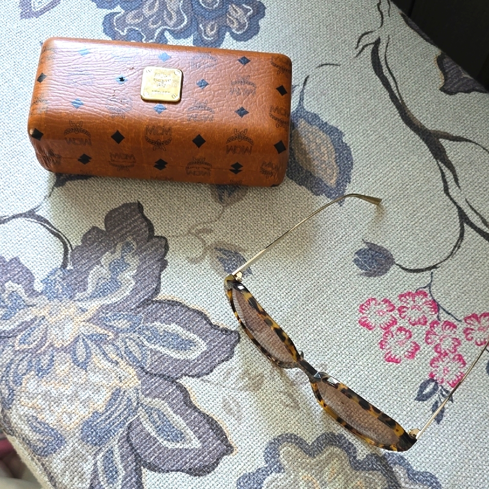 MGM Brown Patterned Sunglasses with Leather Case
